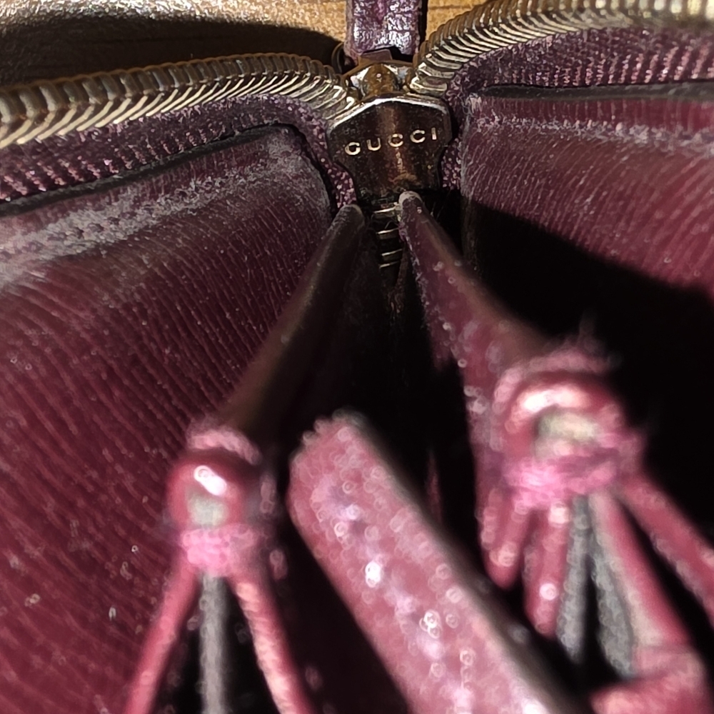 Gucci Wallet | Heart Print Wallet - Purple and Pink - Picture 5 of 7
